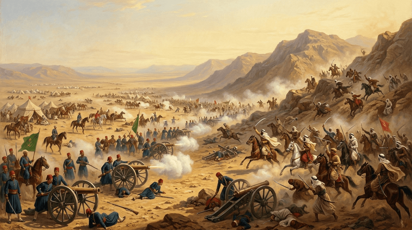 معركة بسل (وادي بسل) 1815م — رسم تاريخي لأكبر معارك الحرب السعودية العثمانية وأشدها دموية